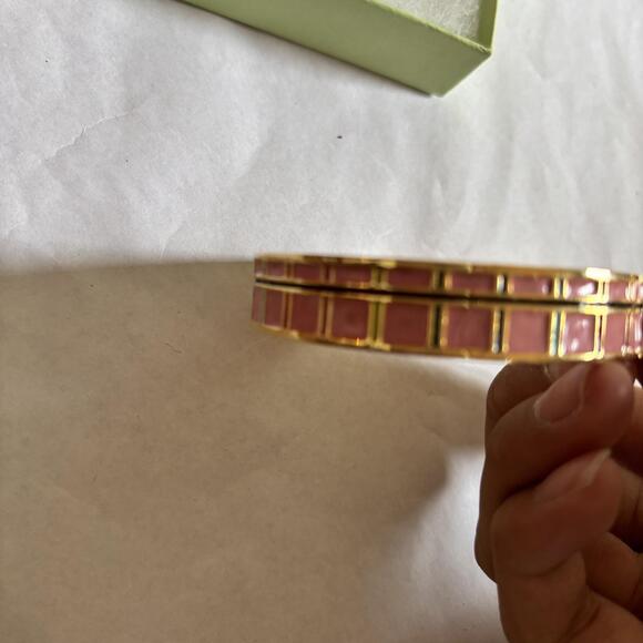 Gold Pink Plated Bangle Bracelet - Picture 3 of 3